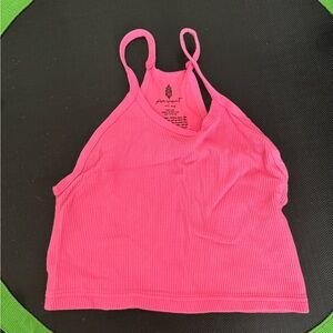 Free People Happiness Runs Cropped Tank Sports Bra Pink M/L